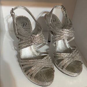 Adrianna Papell Metallic Strappy Heels Size 7